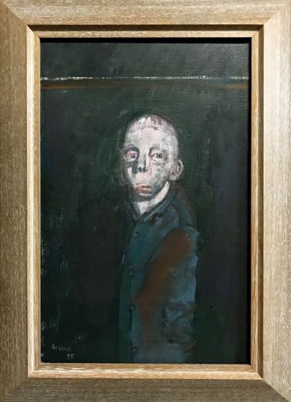 null JEAN RUSTIN (1928-2013) Portrait d’homme Huile sur toile Signée et datée 95...