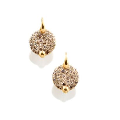 null POMELLATO SABBIA PAIRE DE PENDANTS D’OREILLES en or jaune 750 millièmes et diamants,...