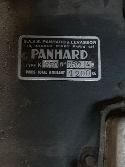 Panhard Dyna Type K220 Chassîs n°: 952149, Sans Carte Grise à immatriculer en collection....