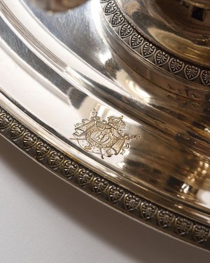 null SERVICE DE L’EMPEREUR NAPOLEON III Saucière gravée aux Grandes Armes Impériales...