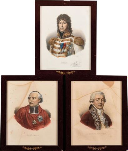 null La famille impériale Belle suite de 13 lithographies aquarellées, par DELPECH...