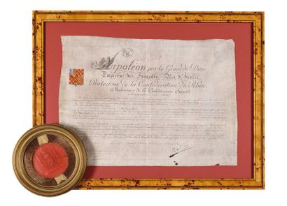 null LETTRES PATENTES Brevet d’anoblissement comme Comte de l’Empire au nom de de...