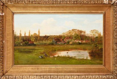 null Francis M. TRAPPES (act.1868-1885) Theydon Bois, Essex Huile sur toile Signé...