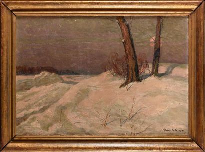 null Jean Jacques BERNE-BELLECOUR (1874-?) Paysage de neige Huile sur toile Signé...