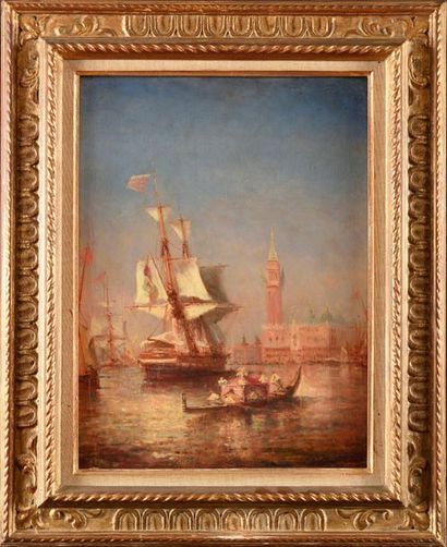 null Paul Charles Emmanuel GALLARD-LÉPINAY (1842-1885) Trois-Mâts à l'entrée de Venise...