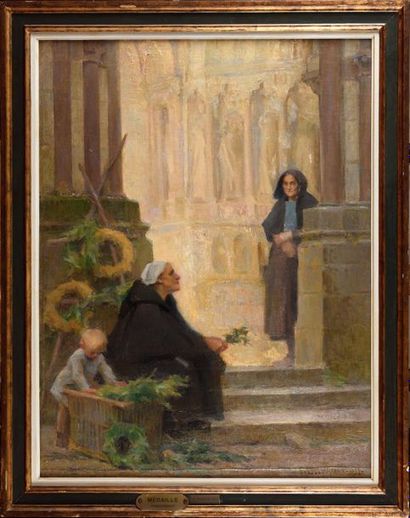 null Marie-Thérèse DUCHATEAU (1870-1953) Les Rameaux Huile sur toile Signé et daté...