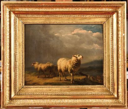 null Balthasar Paul OMMEGANCK (1755-1826) Berger et son troupeau de moutons Huile...