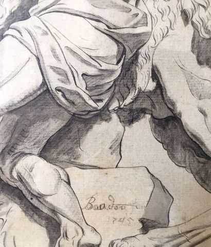 null Johann Michael BAADER (1736-1792) Cheval de Marly d'après Coustou Encre, plume,...