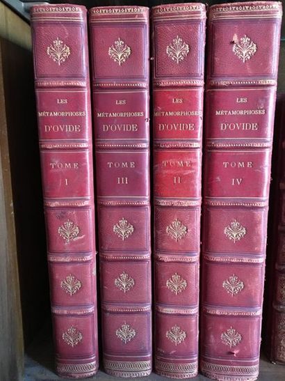 null OVIDE Les métamorphoses. Paris, 1806. 4 vol. in-folio, demi-chagrin rouge à...
