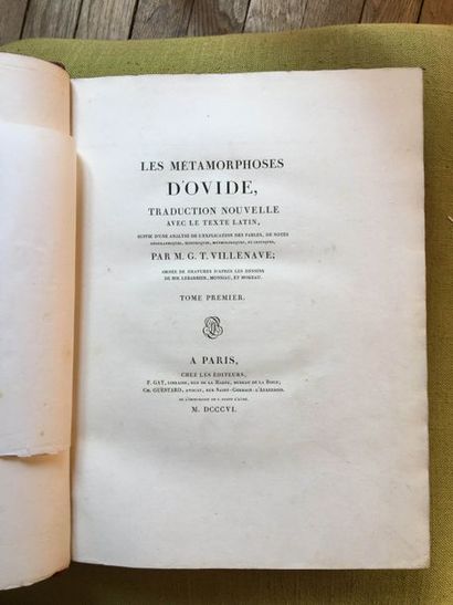 null OVIDE Les métamorphoses. Paris, 1806. 4 vol. in-folio, demi-chagrin rouge à...