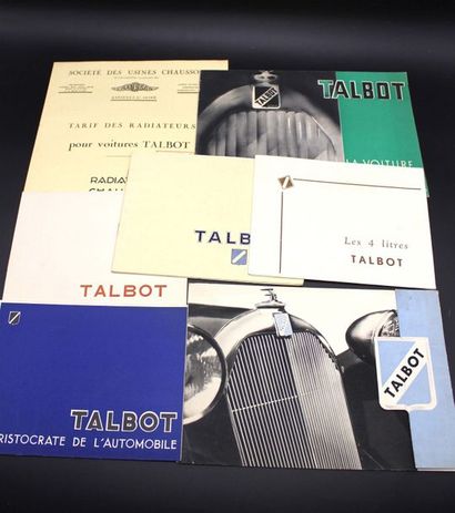 Catalogues Talbot de 1930 à la guerre 
Catalogue...