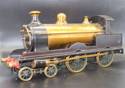  Locomotive 220 à vapeur vive, avec son tender 
Locomotive à vapeur vive, en cuivre...
