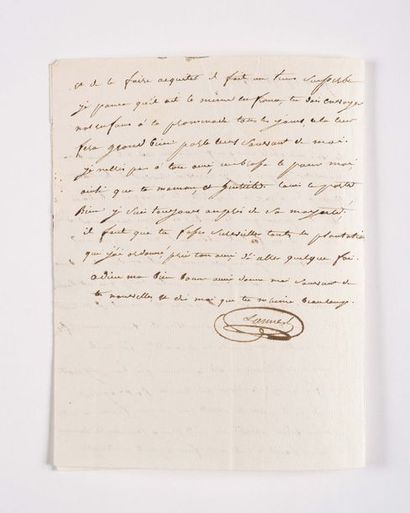 null LANNES (Jean). Lettre autographe signée son épouse Louise Guéhenneuc. Burgos,...