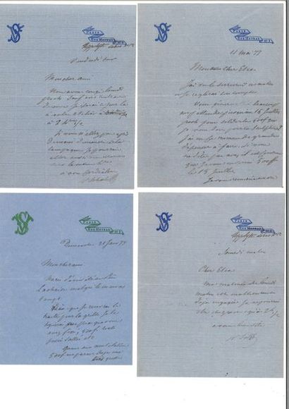 null SCHOELCHER (Victor). 4 lettres autographes signées AU SCULPTEUR ANTOINE ETEX....