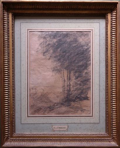 null Camille Jean-Baptiste COROT (1796-1875), d’après La clairière au bois mort Crayon...