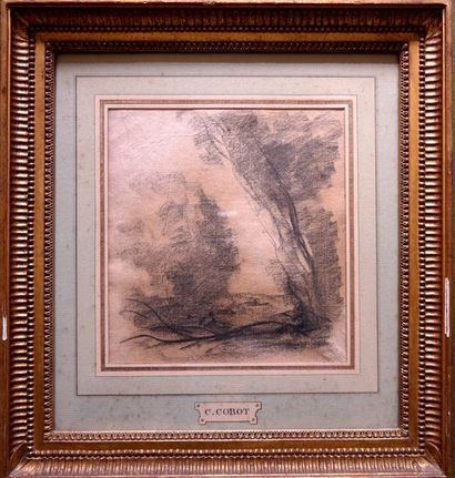 null Camille Jean-Baptiste COROT (1796-1875), d’après La clairière au bois mort Crayon...