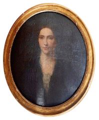 null Ecole française du XIXe Portrait de femme Huile sur toile Non signé 60 x 50...