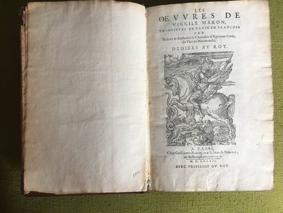 null Lot de livres XVIe – XVIIe siècles VIRGILE. Les Oeuvres. Paris, 1582. 1 vol....