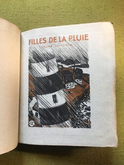 null SAVIGNON André. Les filles de la pluie. Paris, Mornay, 1934 1 vol. in-8, veau...