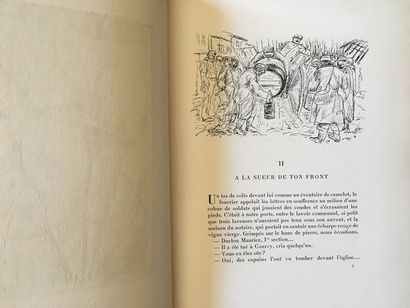 null Lot DORGELÈS brochés, illustrés d’eaux-fortes de Dunoyer de Segonzac. Les Croix...