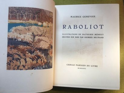 null GENEVOIX, Maurice. Raboliot. Le Cercle parisien du livre, 1927 1 vol. reliure...