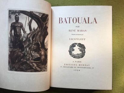 null MARAN, René Batouala Paris, Mornay, 1928. 1 vol. in-4, maroquin noir, étui....