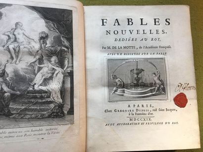 null LAMOTTE. Fables nouvelles. Paris, Grégoire Dupuis, 1719. In-4, reliure de l’époque....