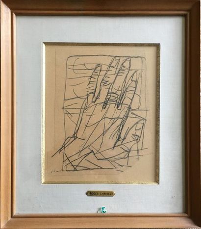 null ROGER CHASTEL (1897-1981) Lot de trois études de main Crayon sur papier 18,5...