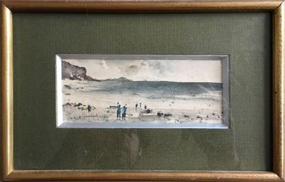 null JOHN KNAPP-FISHER (1931-2015) Abereiddy Bay Aquarelle sur papier 6 x 14 cm