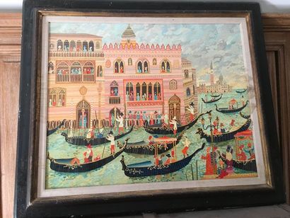 null TREMBLOT (XXe) « Vue de Venise » « En quittant Léningrad » deux huiles sur panneaux...