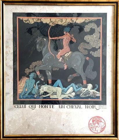 null Georges Barbier (1882-1932) Ensemble de quatre gravures Numérotées et annotées...