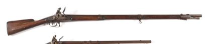 null Fusil d’infanterie à silex modèle 1763-66. Canon rond à méplat au tonnerre,...