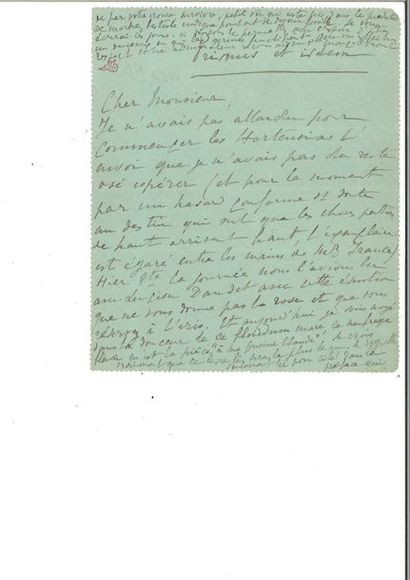 null PROUST (Marcel). Lettre autographe signée « Marcel Proust ». Paris, 29 mai 1896,...