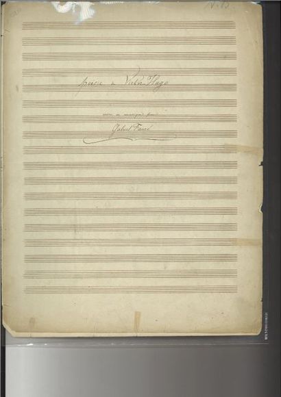 null Fauré (Gabriel). Manuscrit musical autographe signé de sa mélodie « Mai ». 7...