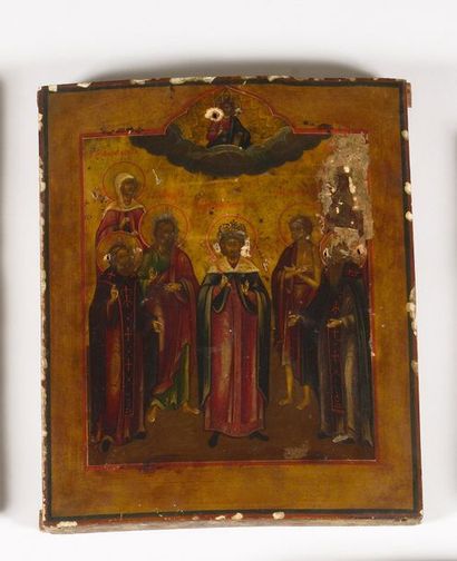 null Icône saint Constantin, saint Andrey, sainte Marie d’Egypte, saint Praskovia

Russie,...
