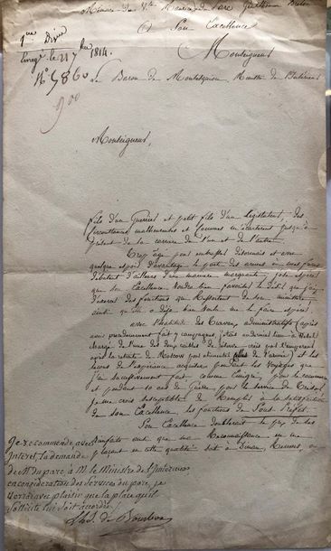 null Louis V Joseph de Bourbon-Condé (1740-1818) – Autographe.

Lettre signée au...
