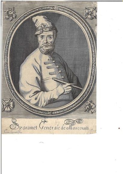 null LOT de huit gravures représentant 

des portraits de tsars et des personnalités...