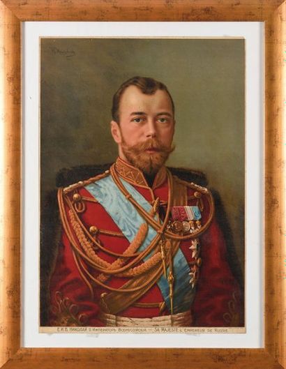 null Portrait de Sa Majesté Nicolas II Empereur de Russie 

Lithographie en couleur

I...