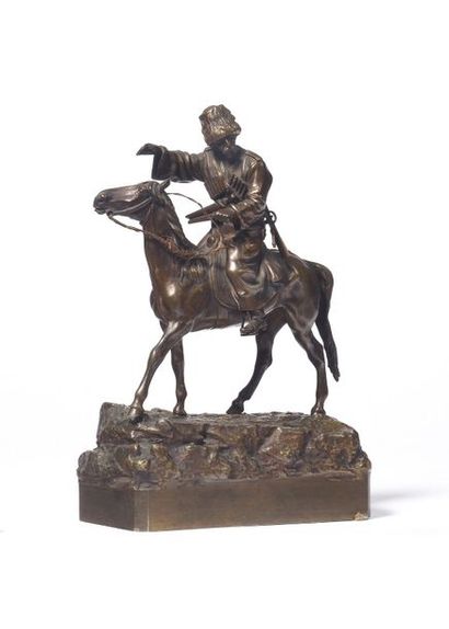 null Fabr. C.F. WOERFFEL et GRATCHEV

Cosaque

Bronze, patine brune

Vers 1840, Saint...