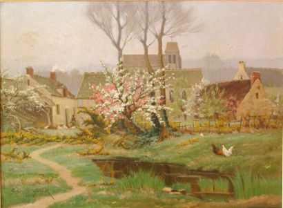CAILLOT-GERSON (vers 1893) La ferme Huile sur toile signée en bas à gauche et datée...