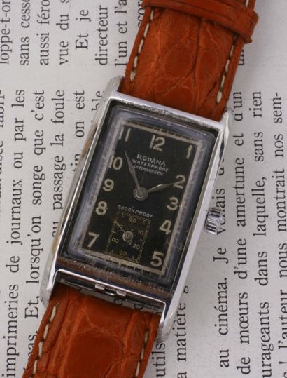 RODANA Waterproof Antimagnetic VERS 1930 Montre-bracelet en acier de forme rectangulaire,...