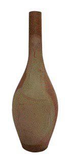 Jacques INNOCENTI Important vase bouteille en terre rouge à décor incisé de deux...