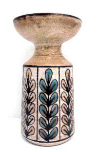 Jean Claude MALLARMEY Vase tronconique à col corolle à décor incisé d'une frise florale...