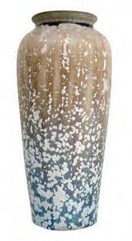 SEVRES (attribué à) Vase ovoïde élancé en porcelaine à décor de cristallisations...