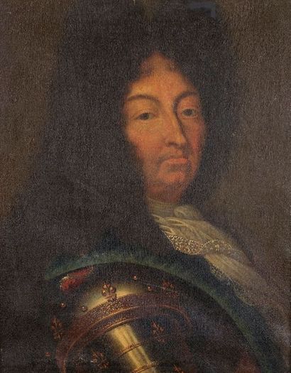 null École française du XVIIIe siècle, suiveur de Hyacinthe RIGAUD.
Portrait de Louis...