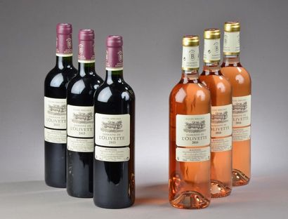 null 6 bouteilles BANDOL Domaine de l'Olivette (3 rosé 2016, 3 rouge 2013) 