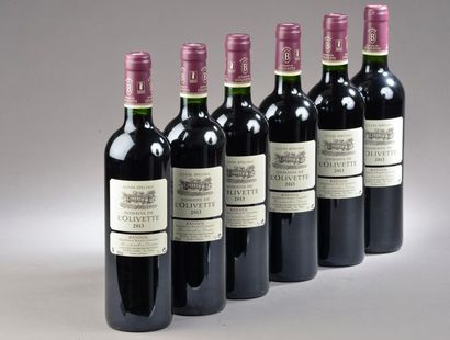 null 6 bouteilles BANDOL "cuvée spéciale", Domaine de l'Olivette 2013 (rouge) 