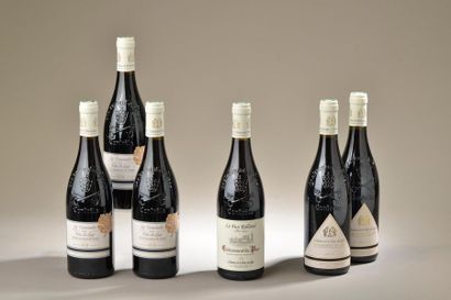 null 6 bouteilles CHÂTEAUNEUF-DU-PAPE La Font du Loup (3 Demoiselles 2018, 2 de 2017,...