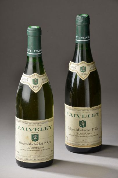 null 2 bouteilles PULIGNY-MONTRACHET "Les Champgains 1er cru", Faiveley 1990 (es)...