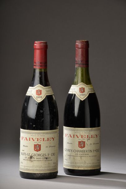 null 2 bouteilles BOURGOGNE Faiveley (1 Nuits Les Porets 1988, ela, et, 1 Gevrey...